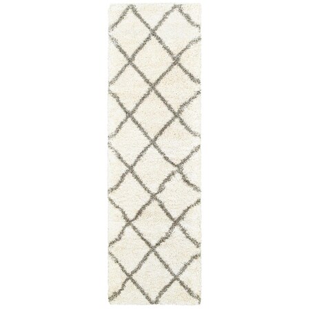 Oriental Weavers Henderson 090W9 2x8 Runner - Ivory/ Grey-Polypropylene H090W9068230ST